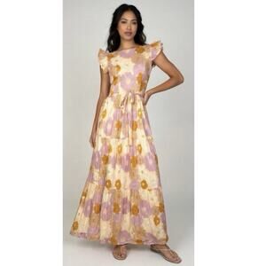 Carolina K Mila Tiered maxi Dress Size XS Floral Cottage Core Feminine prairie